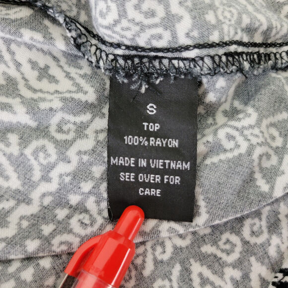 Iz Byer Shirt Women Small Black White Tank Top Geometric Scoop Neck Strappy Back - Picture 8 of 10